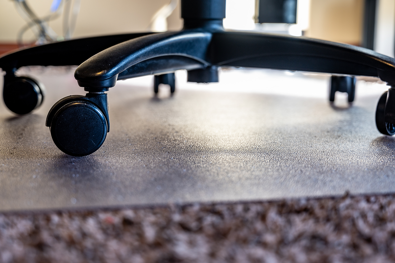 Transition between carpet and hard protective ma - Transition between carpet and hard protective ma