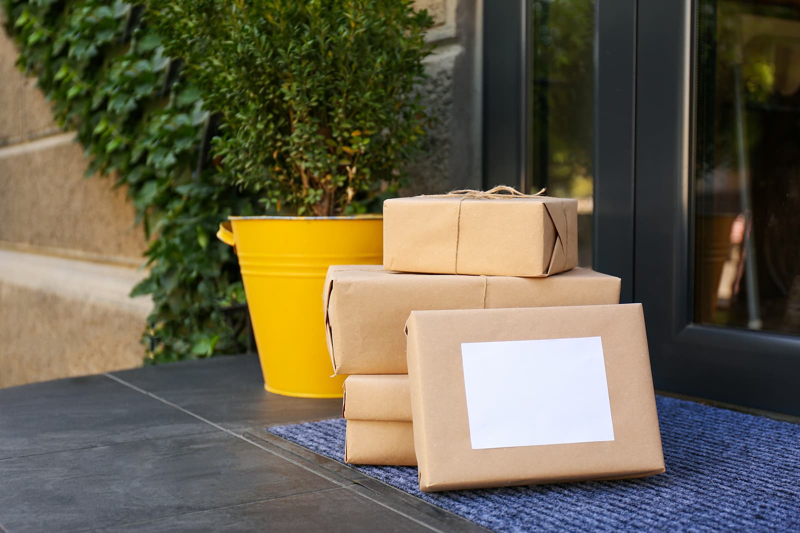forbo entrance matting - Delivered parcels on door mat near entrance